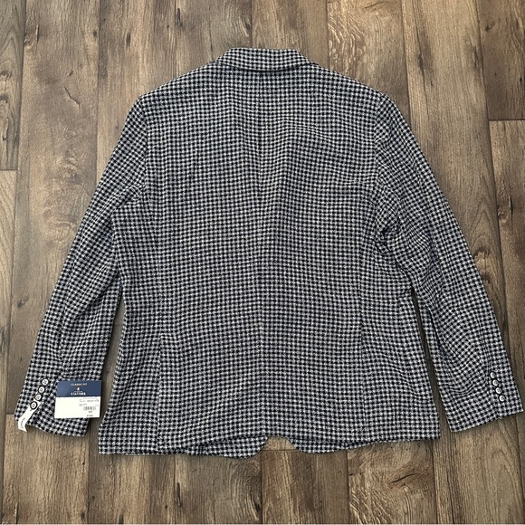 Stafford Classic Fit Sport Coat Blazer Jacket Sz 50R White Black With Navy Knit - Picture 9 of 10